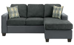 Sloan Gray Fabric/Leather Gel Reversible Sectional