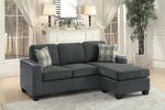 Sloan Gray Fabric/Leather Gel Reversible Sectional