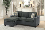 Sloan Gray Fabric/Leather Gel Reversible Sectional