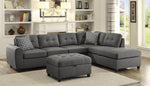 Stonenesse Grey Linen-Like Reversible Sectional Sofa