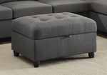 Stonenesse Grey Linen-Like Storage Ottoman