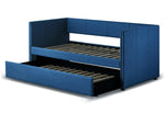 Therese Blue Fabric Twin Daybed with Trundle