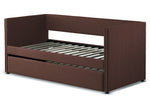 Therese Chocolate Fabric Twin Daybed with Trundle