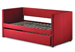 Therese Red Fabric Twin Daybed with Trundle