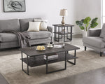 Tianna Brown Wood Coffee Table with Bottom Shelf