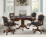 Turk 5-Pc Tobacco Wood Game/Dining Table Set