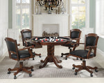 Turk 5-Pc Tobacco Wood Game/Dining Table Set