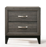 Valdemar Weathered Gray Wood Nightstand with 2 Drawers