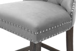 Vienne 2 Gray Velvet/Wood Bar Chairs