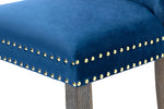 Vienne 2 Navy Blue Velvet/Wood Bar Chairs