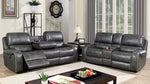 Walter Gray Leatherette Manual Recliner Sofa