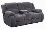 Weissman 2-Pc Charcoal Fleece Manual Recliner Sofa Set