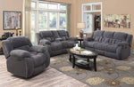 Weissman Charcoal Fleece Manual Recliner Loveseat