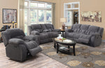 Weissman Charcoal Fleece Manual Recliner Sofa