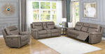 Wixom Taupe Faux Suede 2xPower Recliner Loveseat