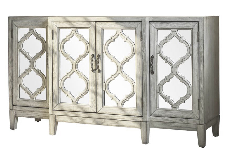 Eleanor Antique White Wood Accent Cabinet