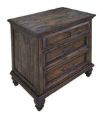 Avenue Weathered Burnished Brown Wood 3-Drawer Nightstand