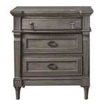 Alderwood French Grey Wood 3-Drawer Nightstand