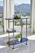 Aceline Black Nickel Metal/Black Oak Wood Bar Unit