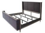 Alderwood Charcoal Grey Velvet Cal King Bed (Oversized)