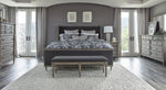 Alderwood Charcoal Grey Velvet Cal King Bed (Oversized)