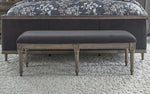 Alderwood Charcoal Grey Velvet/French Grey Wood Bench