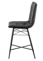 Dittnar 2 Grey Leatherette/Gunmetal Counter Height Chairs