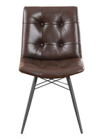 Dittnar 4 Brown Leatherette/Gunmetal Side Chairs