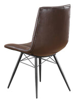 Dittnar 4 Brown Leatherette/Gunmetal Side Chairs