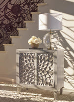 Kylie Distressed White Finish Wood Accent Cabinet