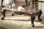 Vanna Brown Wood/Marble Top Coffee Table