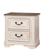 Pembroke Antique Whitewash Wood Nightstand