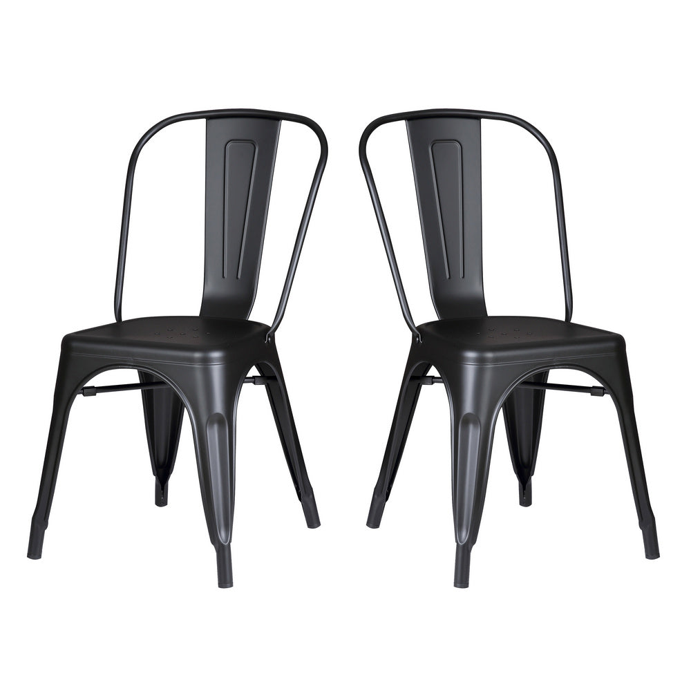 Cole 2 Matte Black Metal Side Chairs