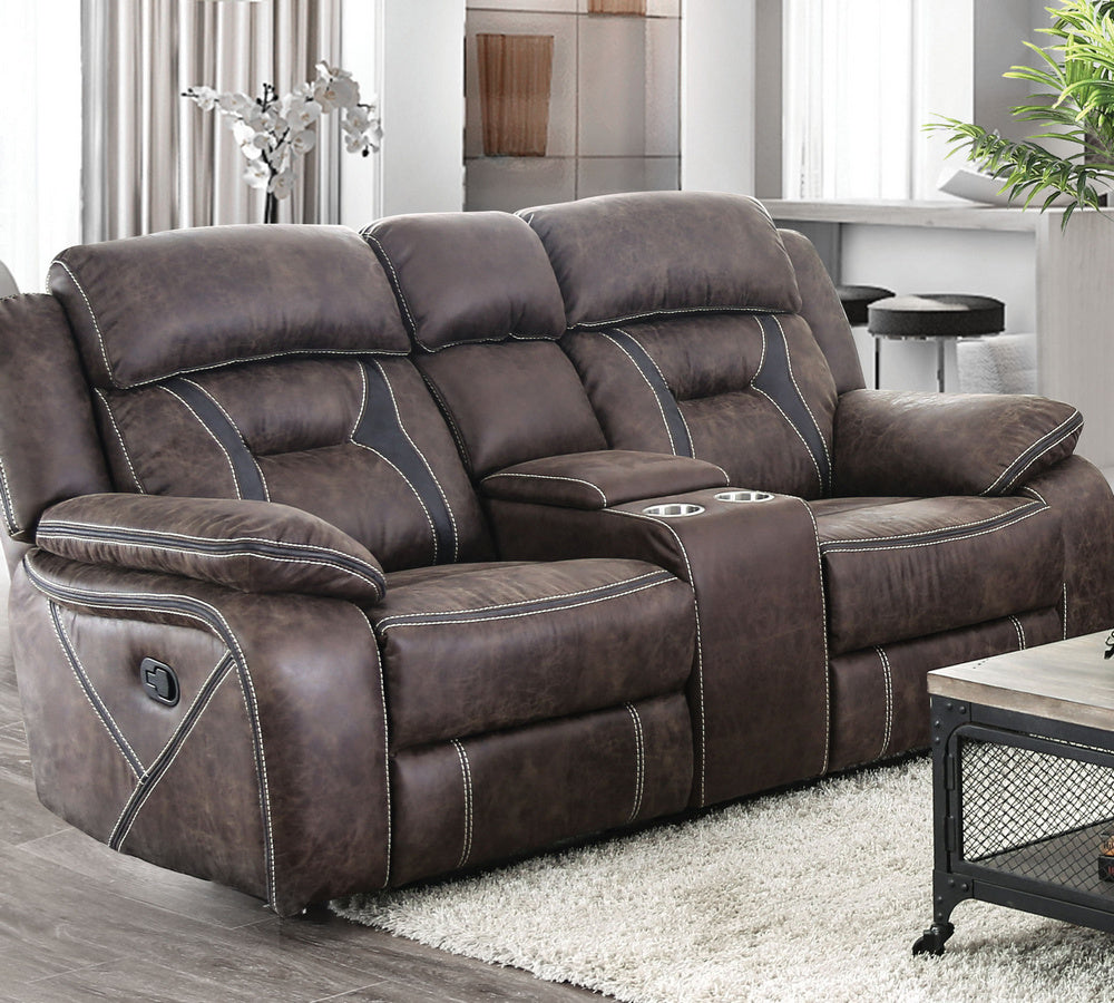 Flint Brown Manual Recliner Loveseat