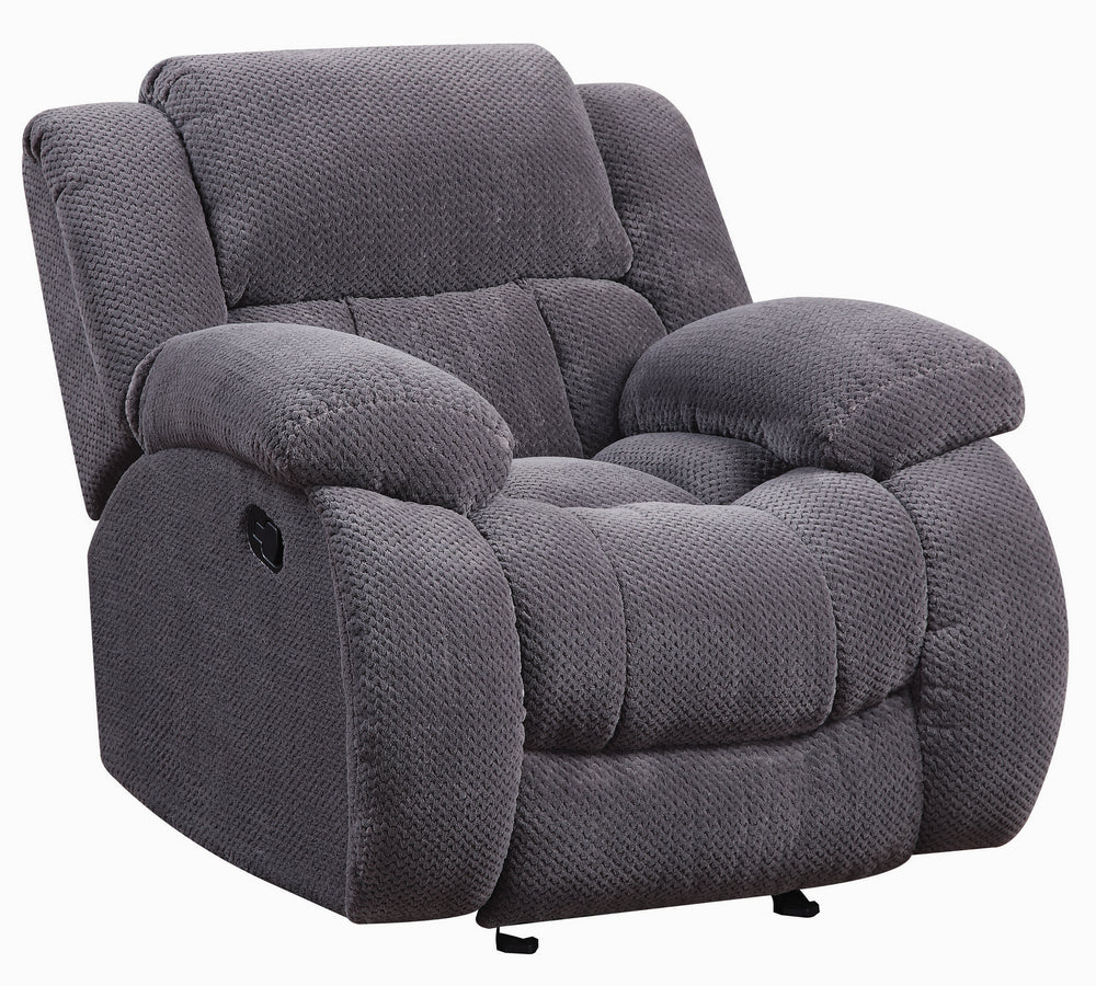 Weissman Charcoal Fleece Manual Glider Recliner