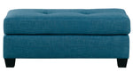 Phelps Blue Fabric Ottoman