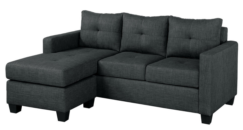 Phelps Dark Gray Fabric Reversible Sectional Sofa