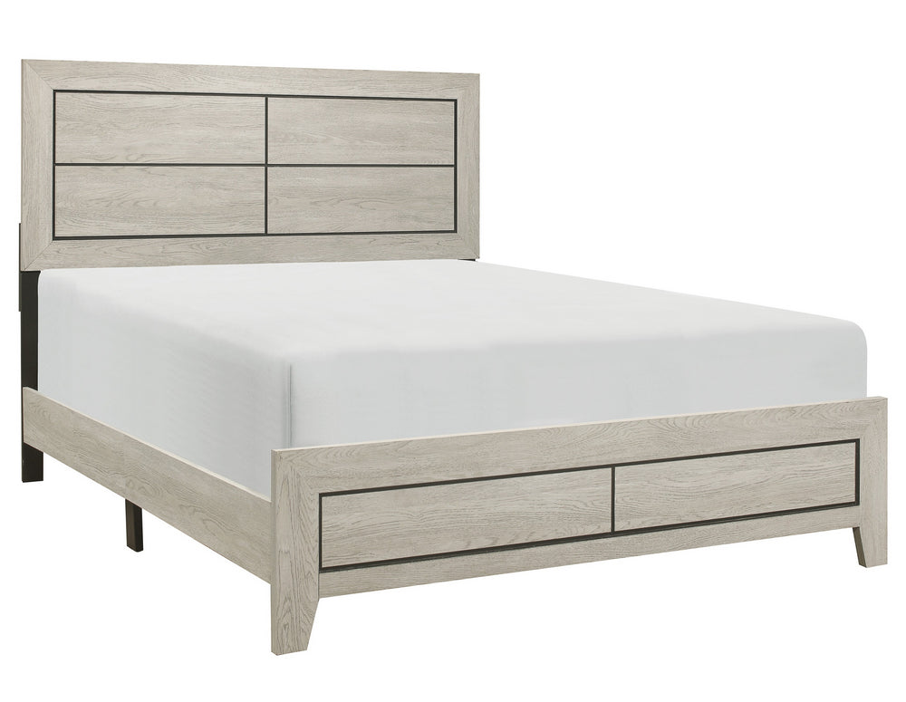 Quinby Light Brown Wood King Bed