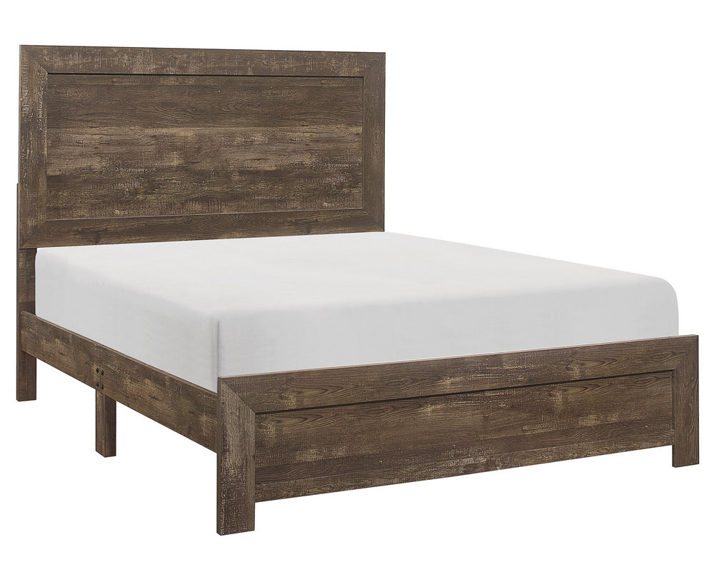 Corbin Rustic Brown Wood Queen Bed