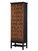 Abrea Rich Brown/Black Tall Accent Cabinet