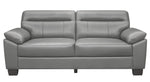 Denizen Modern Gray Leather 2-Seat Sofa