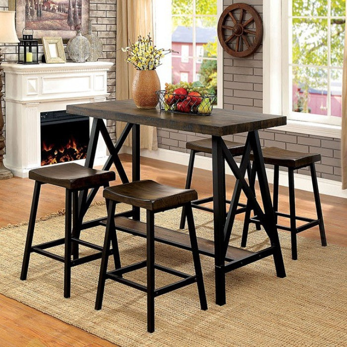 Lainey Medium Oak/Black Counter Height Table