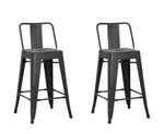 Norina 2 Matte Black Metal Counter Height Stools