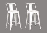 Norina 2 Distressed White Metal Counter Height Stools