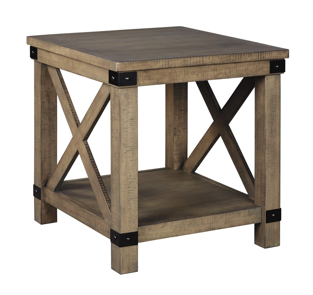 Aldwin Weathered Gray Wood End Table