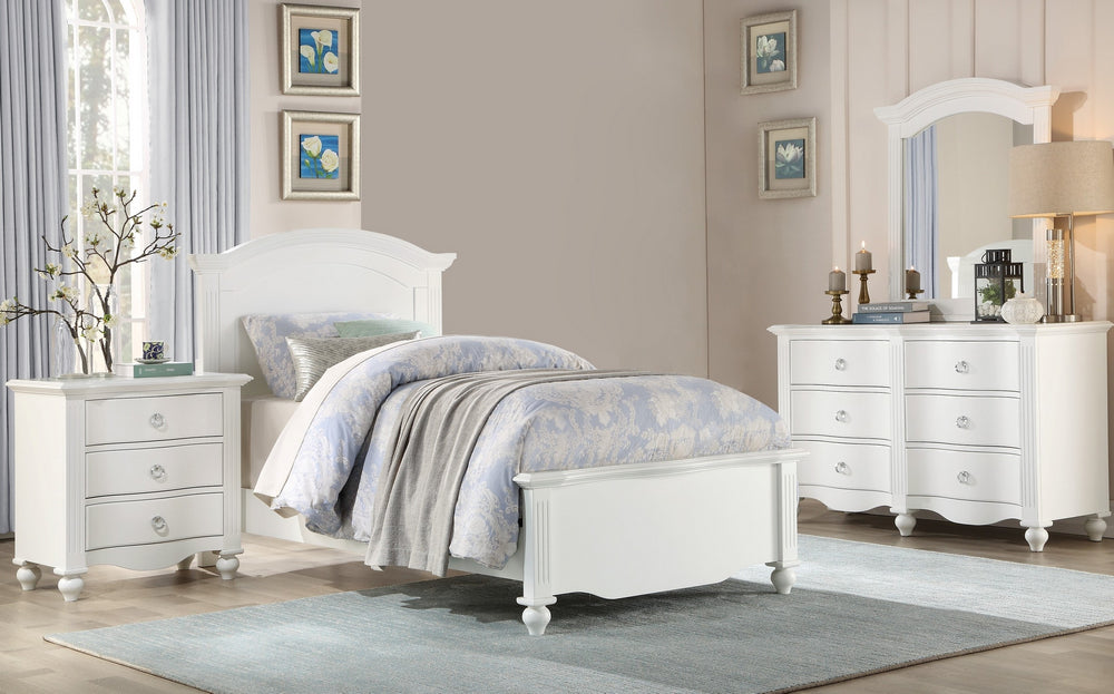 Meghan 4-Pc White Wood Twin Bedroom Set