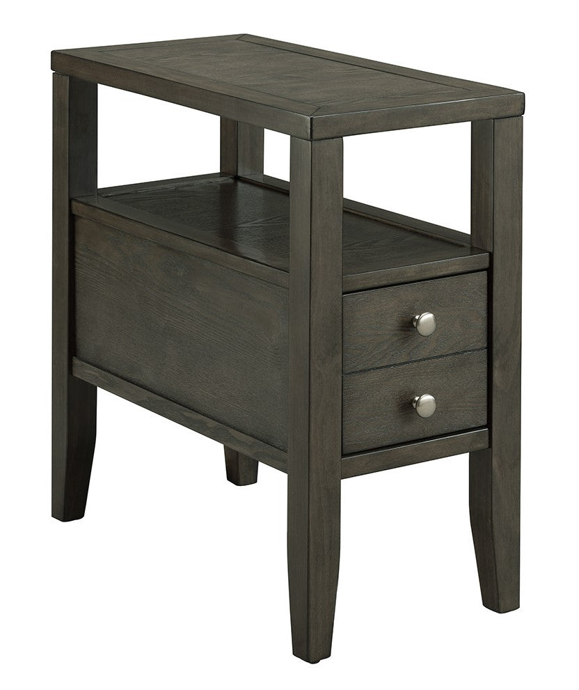 Eden Grey Wood 2-Drawer Chair Side Table