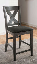 Lana 2 Gray Wood/Fabric Counter Height Chairs