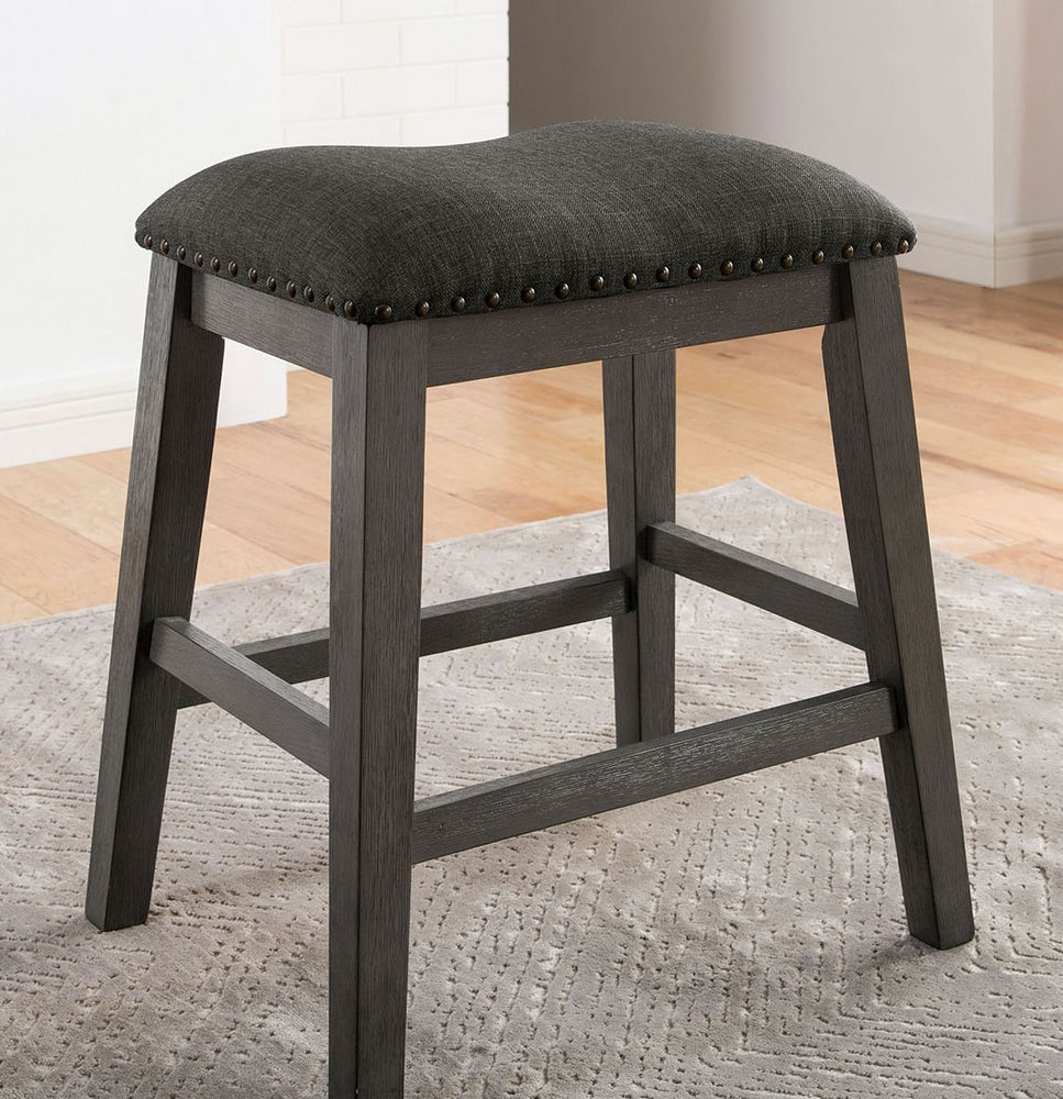 Lana 2 Charcoal Fabric Counter Height Stools