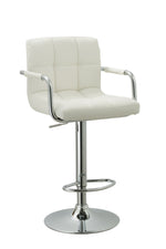 Dora White PU Leather Swivel Bar Stool